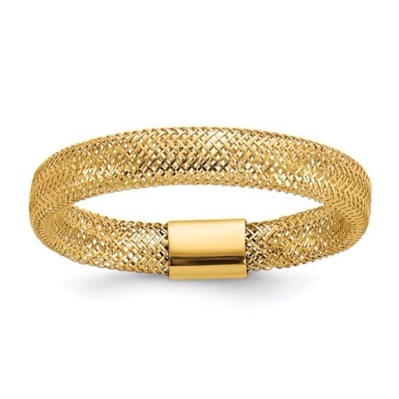 14k gold stretch mesh ring. Brand new. A great thumb ring - Picture 1 of 4
